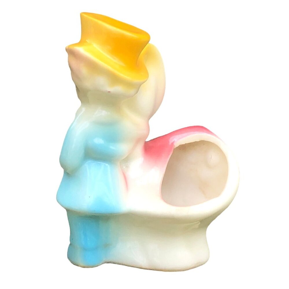 Vintage 1950s Shawnee Dancing Couple Planter Pink Blue Yellow MCM - Picture 4 of 6